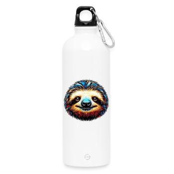 Sloth - Water Bottle with carabiner 750 ml - white - Front