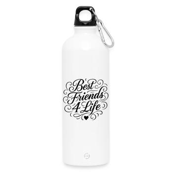 Beste Freunde Fürs Leben - Trinkflasche mit Karabiner 750 ml - Weiß - Vorne