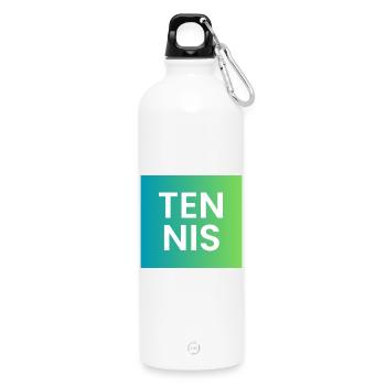 Typographie dégradée de tennis - Gourde en inox avec mousqueton 750 ml - blanc - Devant