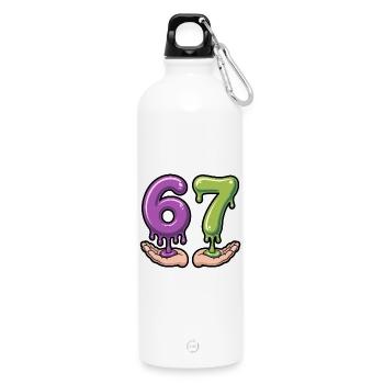 67 - T-shirt Brainrot drôle - Gourde en inox avec mousqueton 750 ml - blanc - Devant