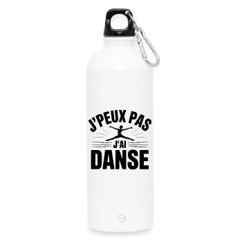 Ich kann nicht, ich habe Tanz - Trinkflasche mit Karabiner 750 ml - Weiß - Vorne
