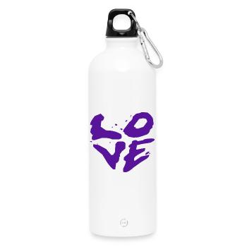 Love Statement Urban Typografie - Trinkflasche mit Karabiner 750 ml - Weiß - Vorne