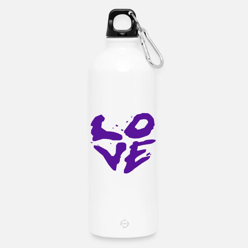 Love Statement Urban Typografie - Trinkflasche mit Karabiner 750 ml - Weiß