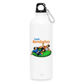 Lawn Acrobats Fußballakrobaten (Blutgrätsche) - Trinkflasche mit Karabiner 750 ml - Weiß - Vorne