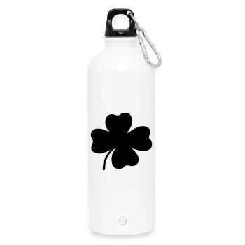 Trèfle à quatre feuilles - Gourde en inox avec mousqueton 750 ml - blanc - Devant