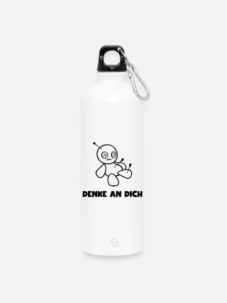 Voodoo Puppe - Trinkflasche mit Karabiner 750 ml - Weiß