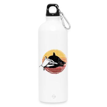 Animal Shadows Hund - Trinkflasche mit Karabiner 750 ml - Weiß - Vorne