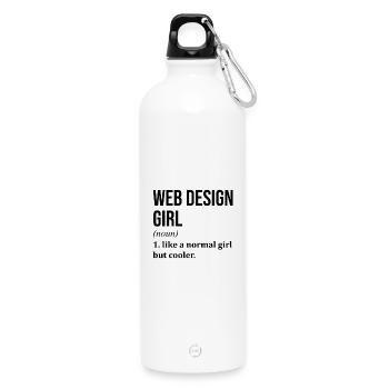 Web Design - Water Bottle with carabiner 750 ml - white - Front