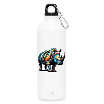 Rhinoceros - Water Bottle with carabiner 750 ml - white - Front