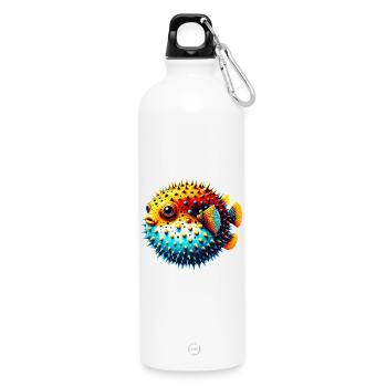 Kugelfisch - Trinkflasche mit Karabiner 750 ml - Weiß - Vorne