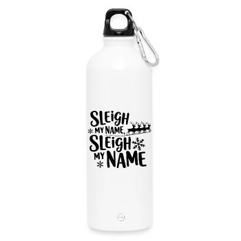 Sleigh My Name - Water Bottle with carabiner 750 ml - white - Front