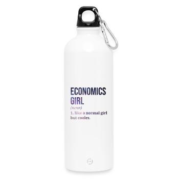 économie - Gourde en inox avec mousqueton 750 ml - blanc - Devant