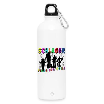 Schlager Party , Schlager Music , Schlager Geil .. - Gourde en inox avec mousqueton 750 ml - blanc - Devant