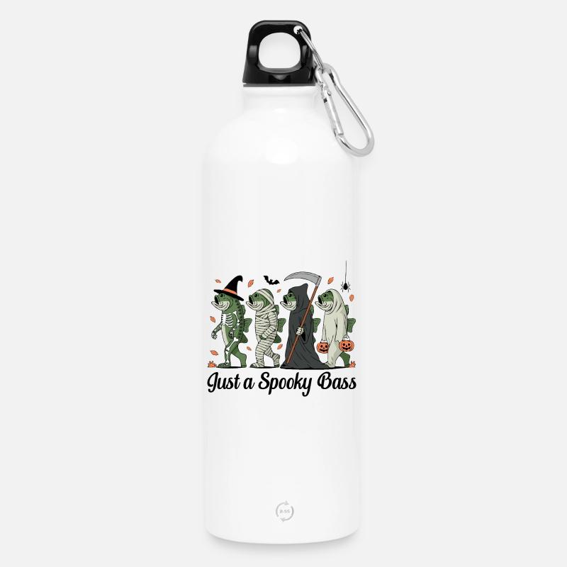 Créatures de poisson déguisées Halloween Perche Pêcheur - Gourde en inox avec mousqueton 750 ml - blanc