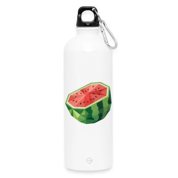 Melone - Cooles Frucht-Logo - Trinkflasche mit Karabiner 750 ml - Weiß - Vorne