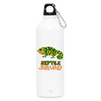 Reptile Squad Bunte Chamäleon-Kunst - Trinkflasche mit Karabiner 750 ml - Weiß - Vorne