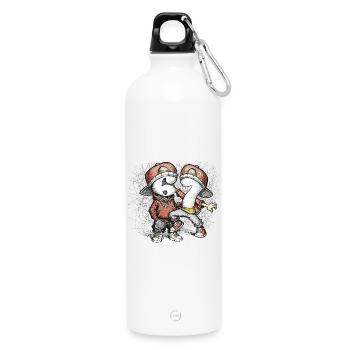 Number Duo Street Style Dancing Six Seven 67 - Water Bottle with carabiner 750 ml - white - Front