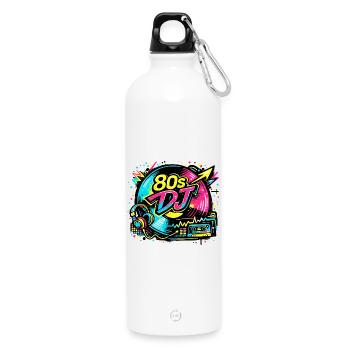 80s DJ Neon Vibe - Water Bottle with carabiner 750 ml - white - Front