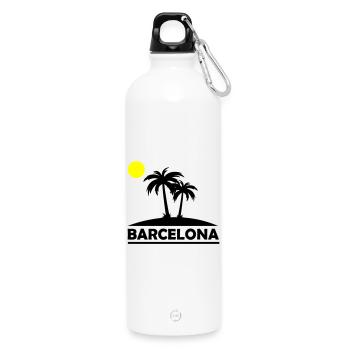 Plage de Barcelone - Gourde en inox avec mousqueton 750 ml - blanc - Devant