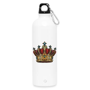 Crown Symbol - Water Bottle with carabiner 750 ml - white - Front