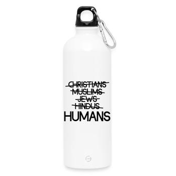 humans - Water Bottle with carabiner 750 ml - white - Front