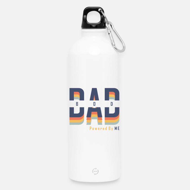 Dad Bod powered by Me - Gourde en inox avec mousqueton 750 ml - blanc