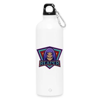 Grim Reaper Reaper. - Water Bottle with carabiner 750 ml - white - Front