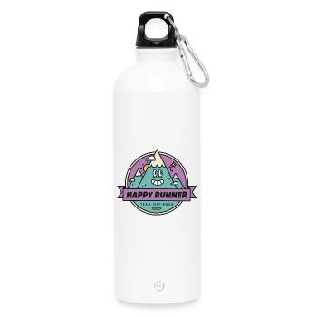 Happy Runner - Gourde en inox avec mousqueton 750 ml - blanc - Devant