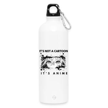 Es ist kein Cartoon – Anime Fan Art - Trinkflasche mit Karabiner 750 ml - Weiß - Vorne