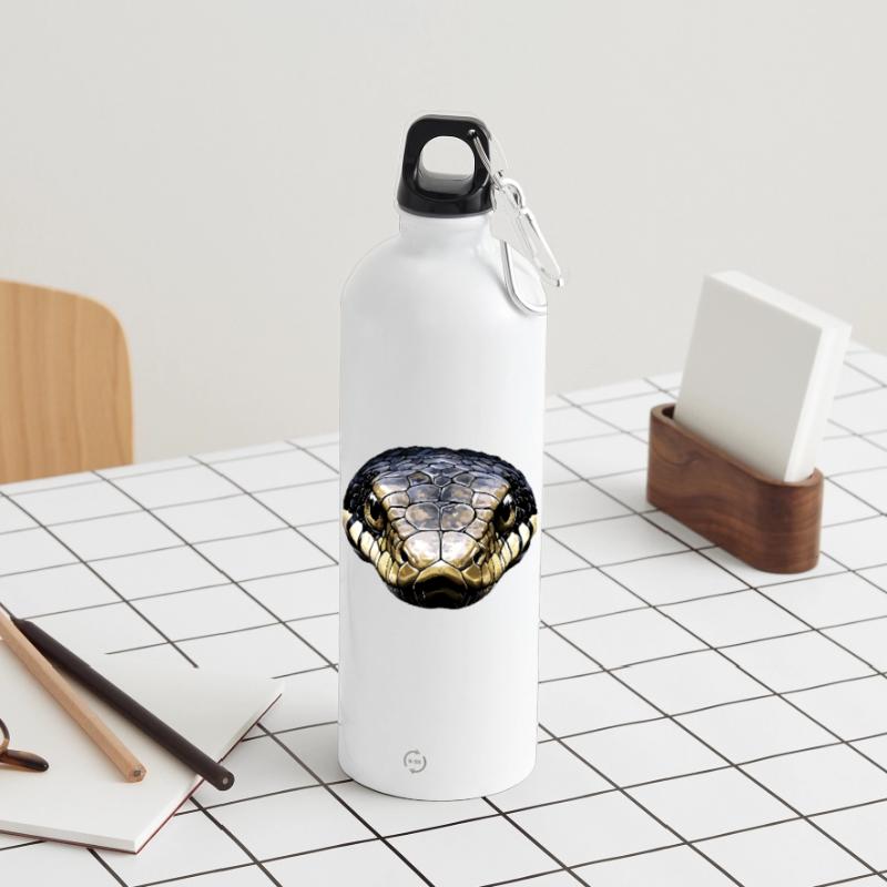 serpent, python, cobra, serpent à sonnettes, serpents Gourde en inox avec mousqueton 750 ml