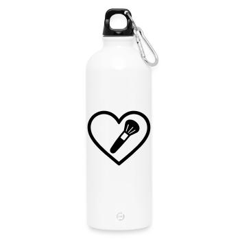 Herz + Kosmetikerin – Super Parent Kosmetikerin - Trinkflasche mit Karabiner 750 ml - Weiß - Vorne