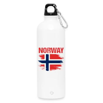 Norvège Oslo Scandinavie Norvégien - Gourde en inox avec mousqueton 750 ml - blanc - Devant