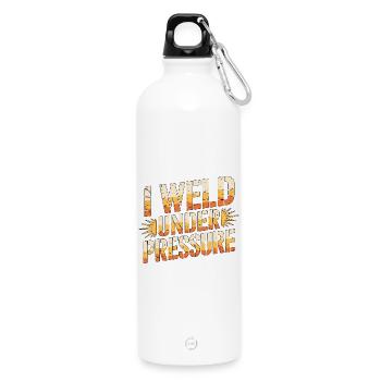 Soudeur I Soudage sous pression Soudage métallique - Gourde en inox avec mousqueton 750 ml - blanc - Devant
