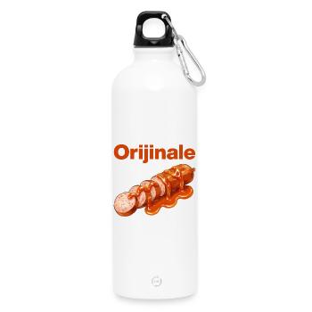 ORIJINALE CURRYWURST! - Trinkflasche mit Karabiner 750 ml - Weiß - Vorne