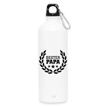 Bester Papa - Trinkflasche mit Karabiner 750 ml - Weiß - Vorne