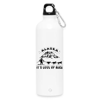 Alaska Ski Sports - Water Bottle with carabiner 750 ml - white - Front