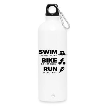 Quote Triathlete - Water Bottle with carabiner 750 ml - white - Front