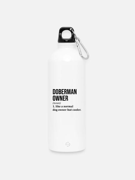 Doberman Doberman Doberman - Trinkflasche mit Karabiner 750 ml - Weiß
