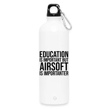 L’airsoft - Gourde en inox avec mousqueton 750 ml - blanc - Devant