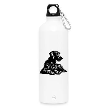 Scottish Deerhound - Water Bottle with carabiner 750 ml - white - Front