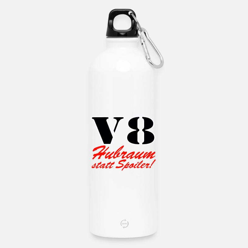 Cylindrée V8 au lieu d’un ......................... de spoiler - Gourde en inox avec mousqueton 750 ml - blanc