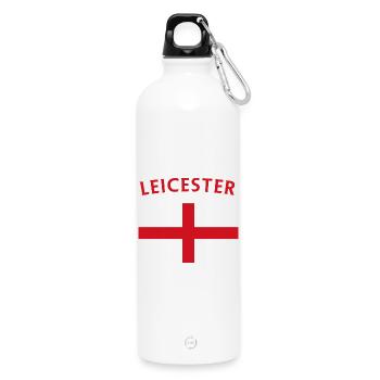 Leicester Flag Design for Fans - Water Bottle with carabiner 750 ml - white - Front