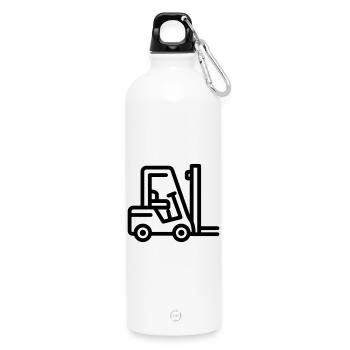 Chariot élévateur - Gourde en inox avec mousqueton 750 ml - blanc - Devant