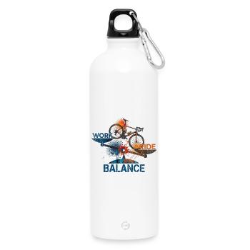 Travail - Attraction - Équilibre - Gourde en inox avec mousqueton 750 ml - blanc - Devant