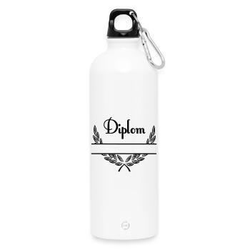 Diplom – Espace de noms - Gourde en inox avec mousqueton 750 ml - blanc - Devant