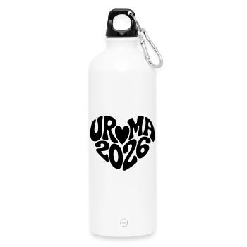 Uroma 2026 Herz Form - Trinkflasche mit Karabiner 750 ml - Weiß - Vorne