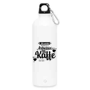 Kaffee_Spruch - Trinkflasche mit Karabiner 750 ml - Weiß - Vorne