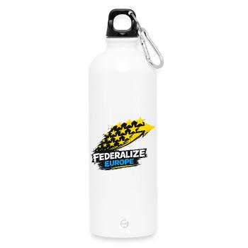 Eurofederalismus Stilflagge - Trinkflasche mit Karabiner 750 ml - Weiß - Vorne