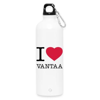 I LOVE VANTAA Finnland - Trinkflasche mit Karabiner 750 ml - Weiß - Vorne