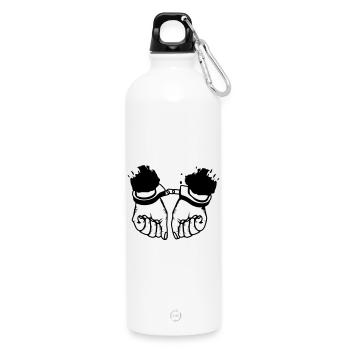 Les mains et les menottes - Gourde en inox avec mousqueton 750 ml - blanc - Devant